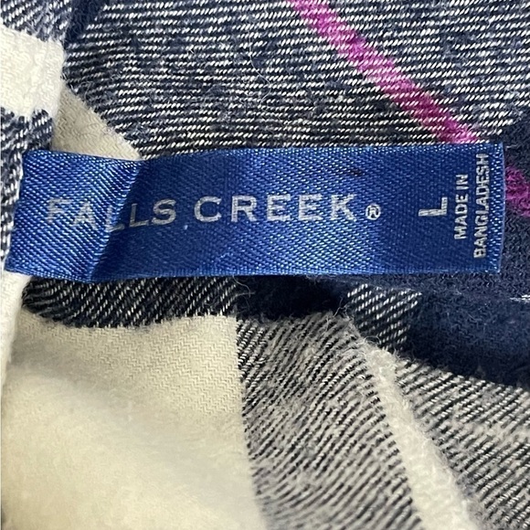 Falls Creek sz lg shirt button down in blue and white plaid - Picture 12 of 14